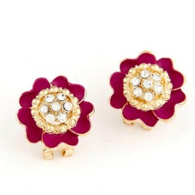 Floral Sparkly Stud Earrings